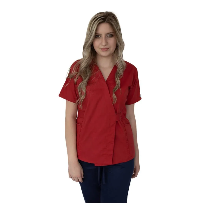 Bluza kimono cu maneca scurta, Lotus 1, rosu - imagine 2