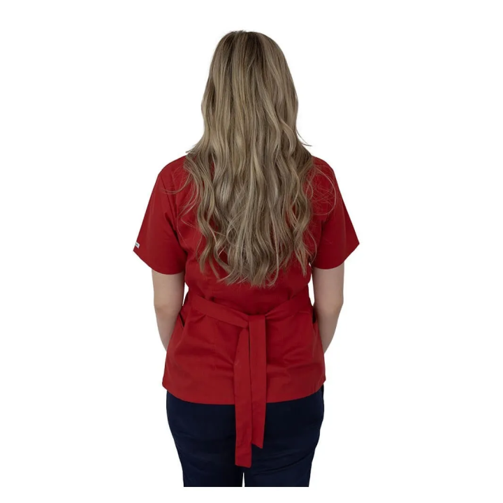 Bluza kimono cu maneca scurta, Lotus 1, rosu - imagine 3