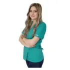Bluza kimono cu maneca scurta Lotus 2, verde chirurgical