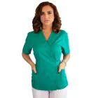Bluza kimono cu maneca scurta Lotus 2, verde chirurgical
