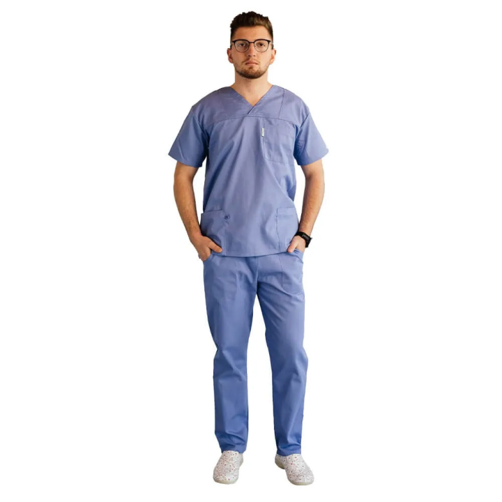 Costum medical Lotus 2, Basic 1, albastru ciel - imagine 4