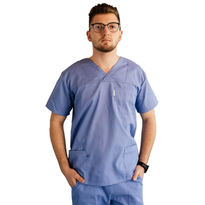 Costum medical Lotus 2, Basic 1, albastru ciel - imagine 5