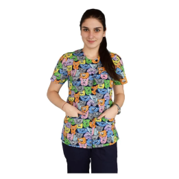 Bluza imprimata asimetrica