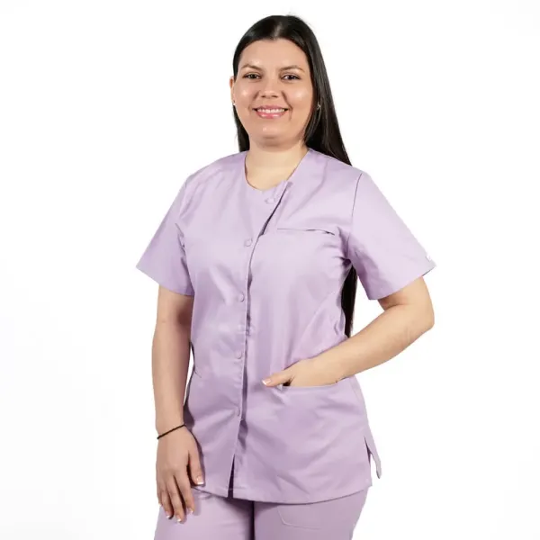 Bluza asimetrica cu capse Lotus 2, lila