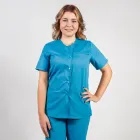 Bluza asimetrica cu capse Lotus 2, albastru deschis