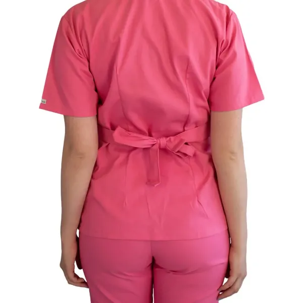 Bluza kimono cu maneca scurta Lotus 2, roz prafuit