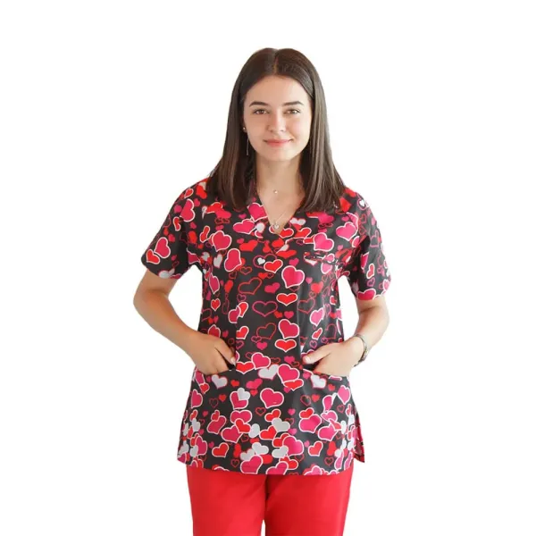 Bluza medicala imprimata Lotus 1