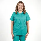 Bluza asimetrica cu capse Lotus 2, turcoaz