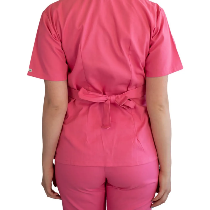 Bluza kimono cu maneca scurta Lotus 3, BBC, stretch, roz prafuit - imagine 4