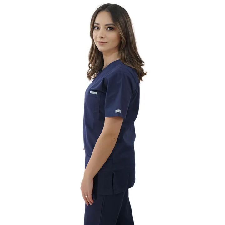 Costum medical Lotus 3, Basic 1 BBC, stretch, bleumarin - imagine 2