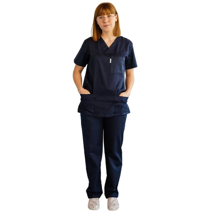 Costum medical Lotus 3, Basic 1 BBC, stretch, bleumarin - imagine 4