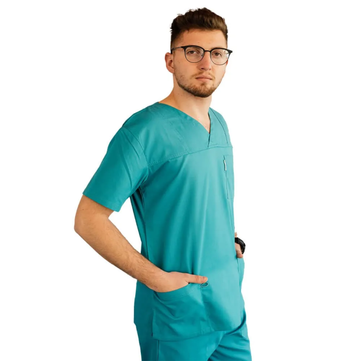 Costum medical Lotus 3, Basic 1 BBC, stretch, turcoaz - imagine 8
