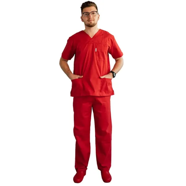 Costum medical Lotus 3, Basic 1 BBC, stretch, rosu