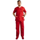 Costum medical Lotus 3, Basic 1 BBC, stretch, rosu