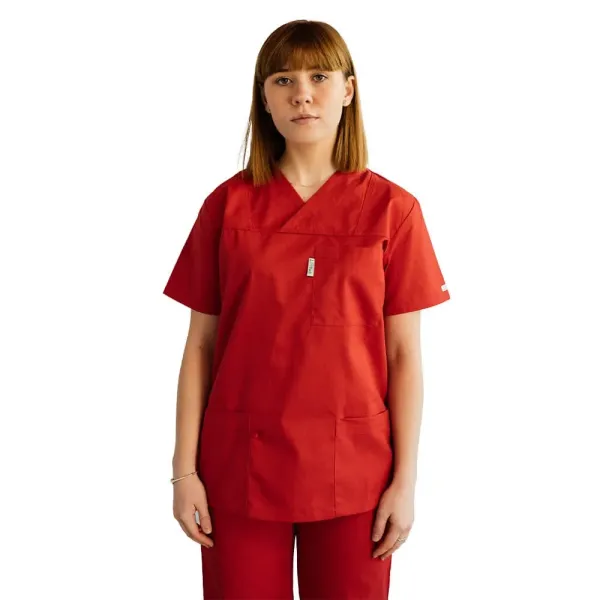 Costum medical Lotus 3, Basic 1 BBC, stretch, rosu