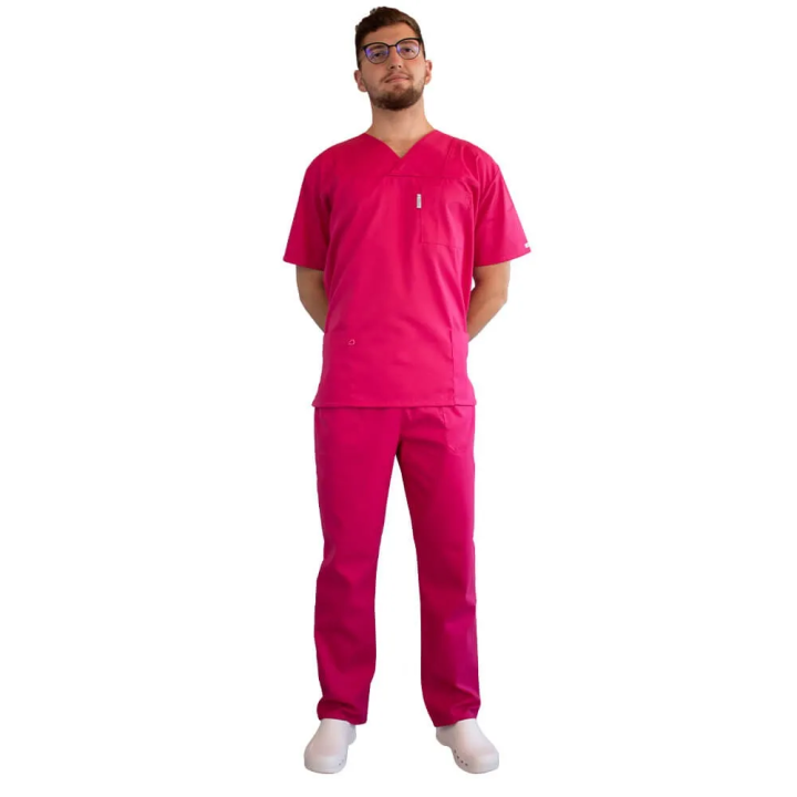 Costum medical Lotus 3, Basic 1 BBC, stretch, fucsia - imagine 1