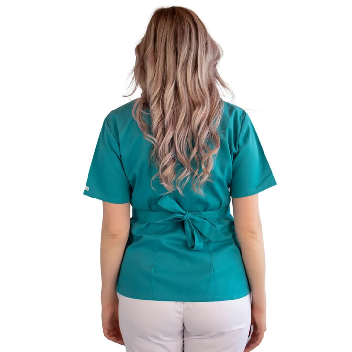 Bluza kimono cu maneca scurta Lotus 3, BBC, stretch, turcoaz - imagine 2