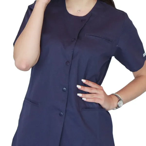 Bluza asimetrica cu capse Lotus 3 BBC, stretch, bleumarin