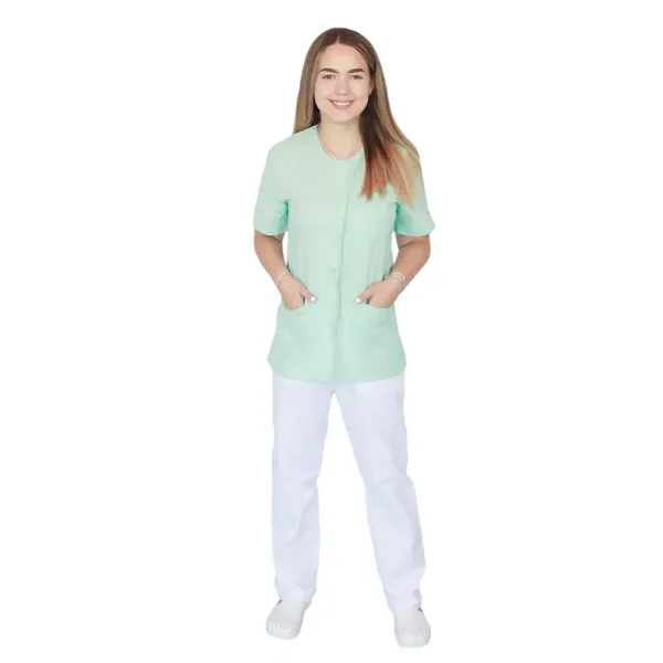 Bluza asimetrica cu capse Lotus 3 BBC, stretch, verde menta