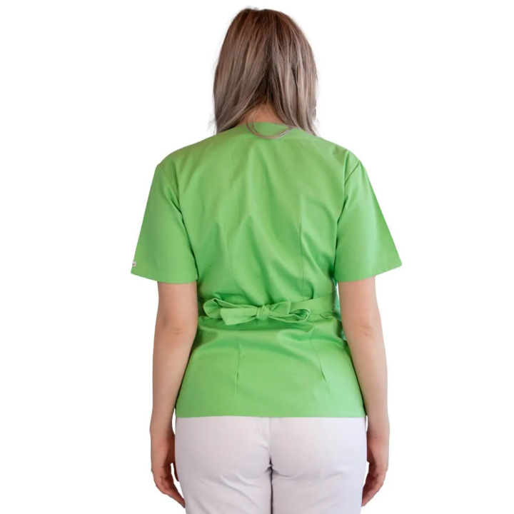 Bluza kimono cu maneca scurta, Lotus 1, verde island - imagine 4