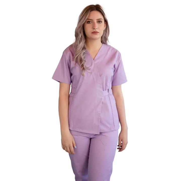 Bluza kimono cu maneca scurta, Lotus 1, lila - imagine 1