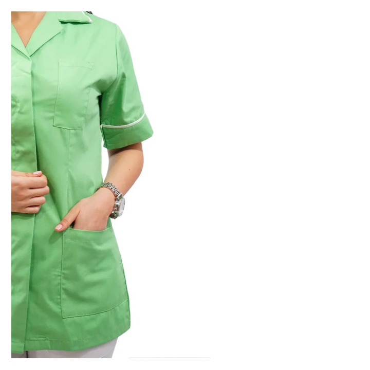 Bluza medicala capse/rever Lotus 1, LIR1, verde island - imagine 3