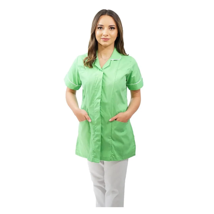 Bluza medicala fermoar/rever Lotus 1, LIR2, verde island - imagine 1