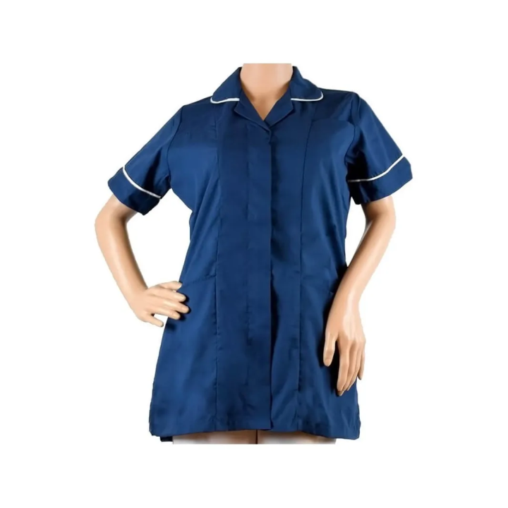 Bluza medicala fermoar/rever Lotus 1, LIR2, turcoaz inchis - imagine 1