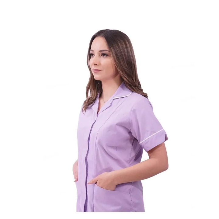 Bluza medicala fermoar/rever Lotus 1, LIR2, lila - imagine 1