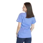 Bluza in V cu fermoar si maneca scurta, Lotus 1, albastru ciel