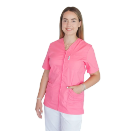Bluza in V cu fermoar si maneca scurta