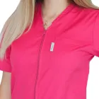 Bluza in V cu fermoar si maneca scurta, Lotus 1, fucsia