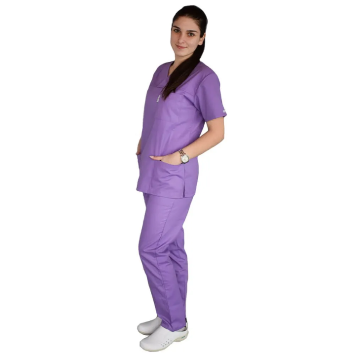 Costum medical Lotus 3, Basic 1 BBC, stretch, mov - imagine 1
