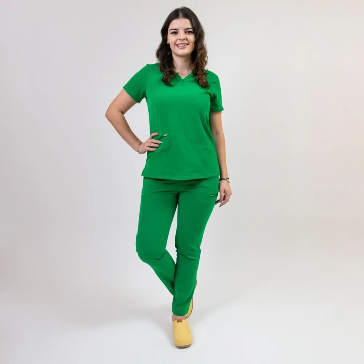 Costum medical Lotus Flex, stretch, verde chirurgical inchis, TS-NP10 TS-SP3 - imagine 1