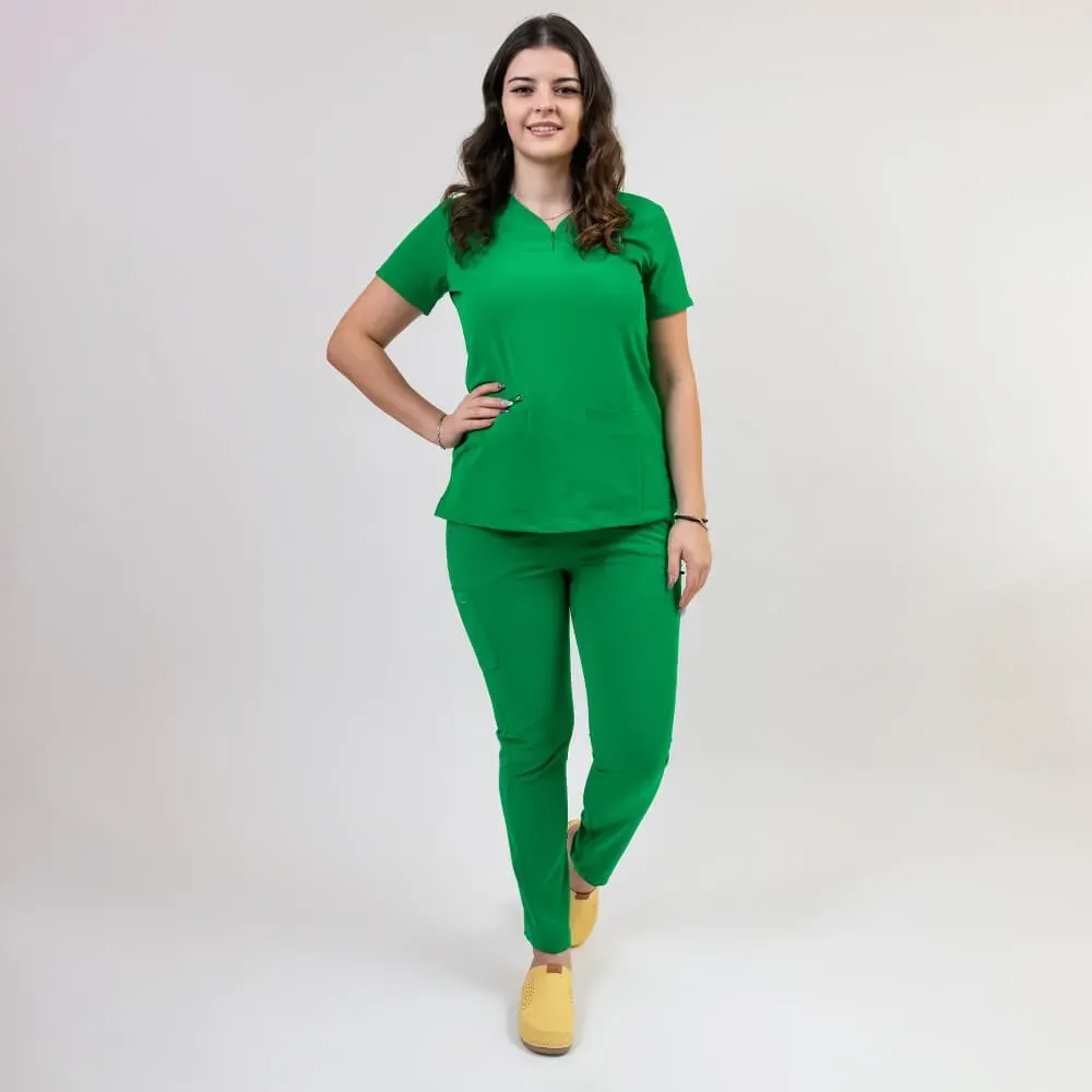 Costum medical Lotus Flex, stretch, verde chirurgical inchis, TS