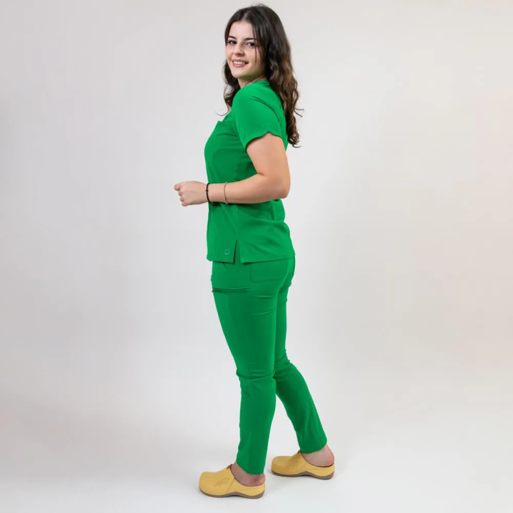 Costum medical Lotus Flex, stretch, verde chirurgical inchis, TS-NP10 TS-SP3 - imagine 4