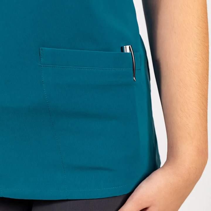 Bluza medicala Lotus Flex, stretch, turcoaz inchis, TS-NP10 - imagine 6