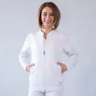 Jacheta medicala cu fermoar Lotus Flex, stretch, alb, TRS-JK10
