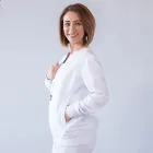 Jacheta medicala cu fermoar Lotus Flex, stretch, alb, TRS-JK10