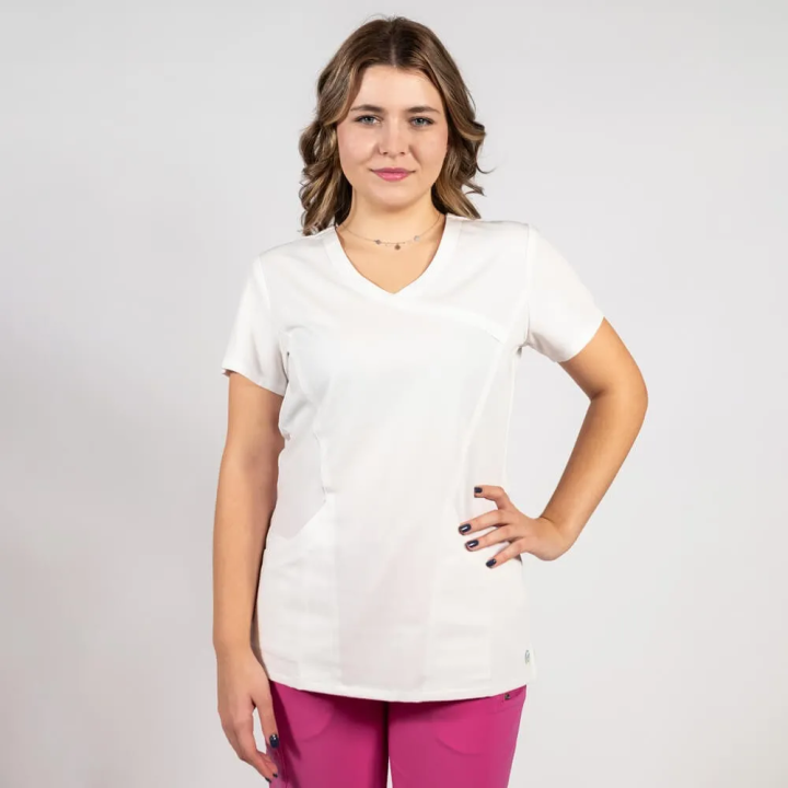 Bluza medicala Lotus Flex, stretch, alb, TRS-NP13 - imagine 4