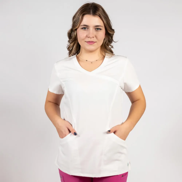 Bluza medicala Lotus Flex, stretch, alb, TRS-NP13 - imagine 6