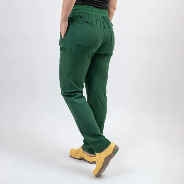 Pantaloni medicali Lotus Flex, stretch, cu snur, verde hunter, TS-SP3 - imagine 3