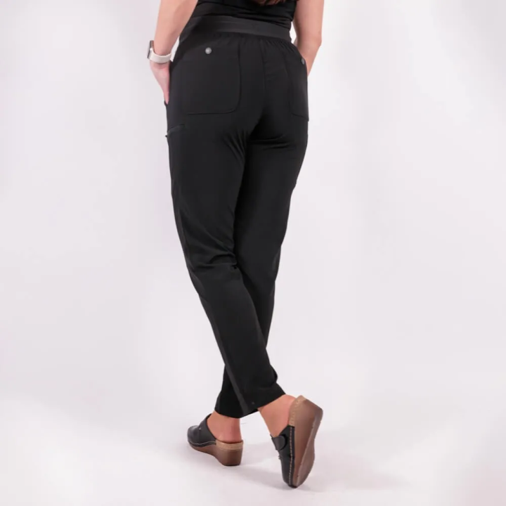 Pantaloni medicali Lotus Flex, stretch, cu snur, negru, TS-SP3 - imagine 2