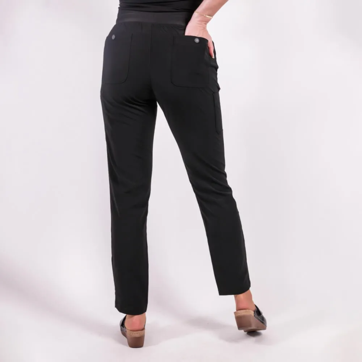 Pantaloni medicali Lotus Flex, stretch, cu snur, negru, TS-SP3 - imagine 3