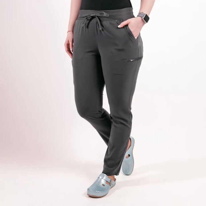 Pantaloni medicali Lotus Flex, stretch, cu snur, gri, TS-SP3 - imagine 1