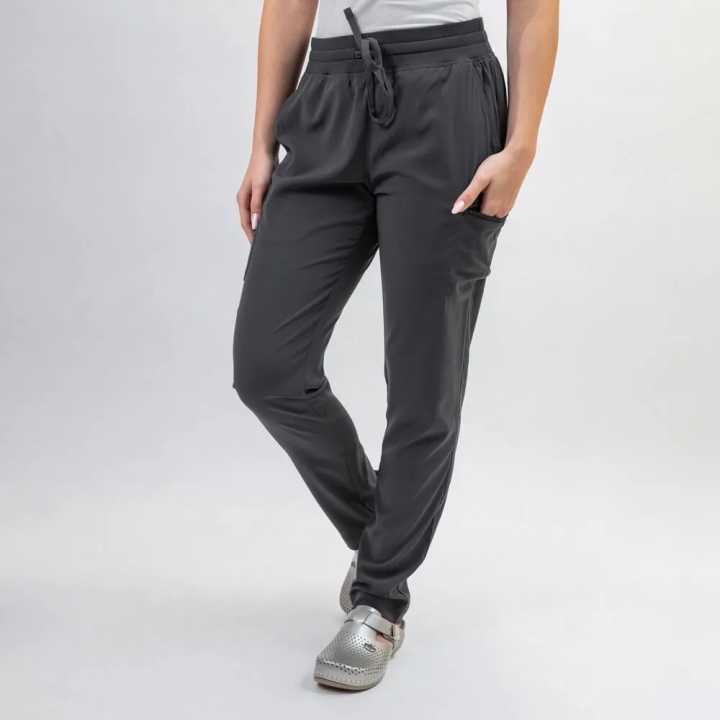 Pantaloni medicali Lotus Flex, stretch, cu snur, gri, TS-SP3 - imagine 2