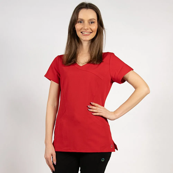 Bluza medicala Lotus Flex, stretch, rosu, TRS-NP13 - imagine 1