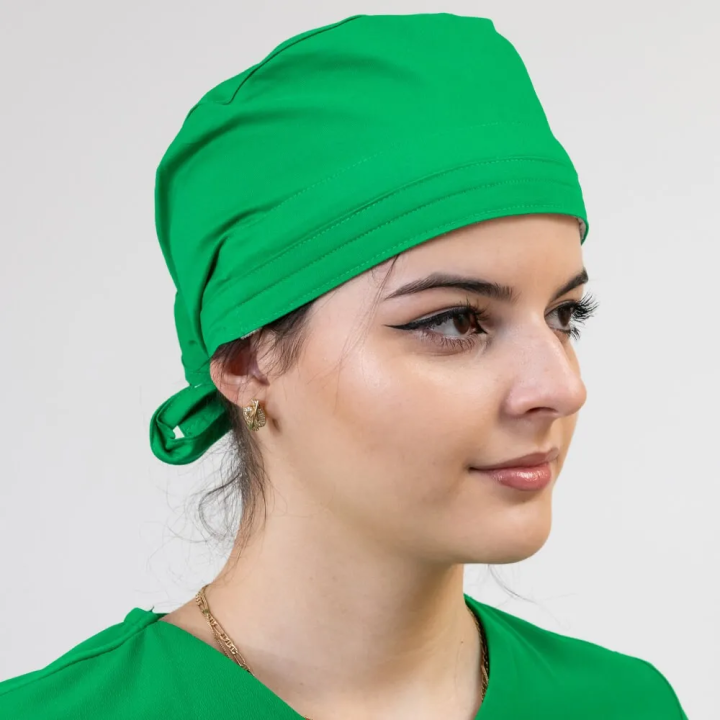 Boneta medicala stretch Lotus Flex, verde chirurgical, CVC-HN3 - imagine 1