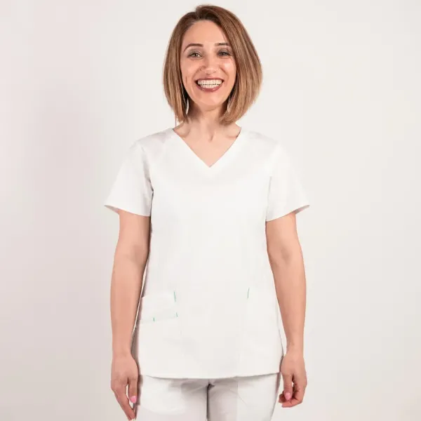 Costum medical Lotus Flex, stretch, alb, CVC-NP4 CVC-SP2