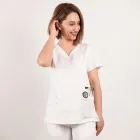 Costum medical Lotus Flex, stretch, alb, CVC-NP4 CVC-SP2